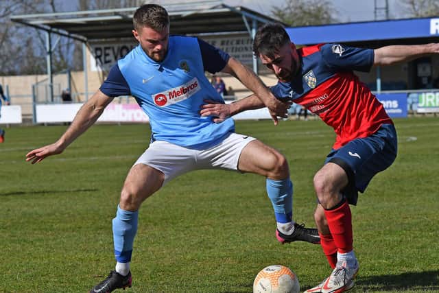 Adam Shaw provided some pace upfront against Wellingborough PICTURES BY MARTIN PULLEY