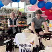 High Sheriff of Warwickshire with Ed taking part in a charity fundraising challenge at the Leamington Morrisons store. Photo supplied