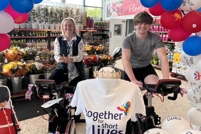 High Sheriff of Warwickshire with Ed taking part in a charity fundraising challenge at the Leamington Morrisons store. Photo supplied