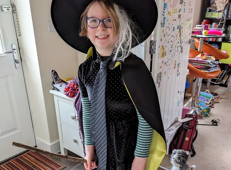 Violet, 8, looks magical.