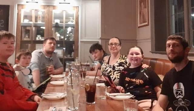 Joel and his family enjoy a night out thanks to the owners of The Courthouse in Rugby.
