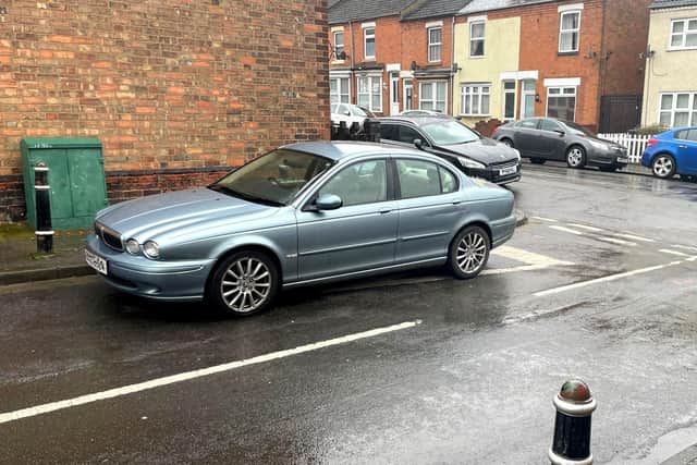 The driver of this Jaguar was reported by many people in Rugby for not having the correct documents - and police found it parked dangerously close to a junction.