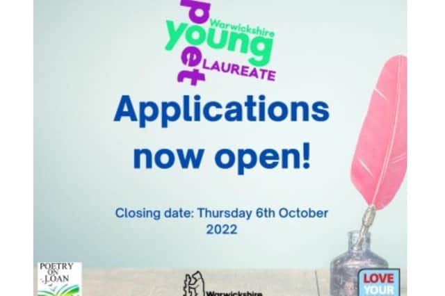 The search is on for the county's eighth Young Poet Laureate, who will succeed Daniel Wale in the role for 2022/23. Photo supplied by Warwickshire County Council