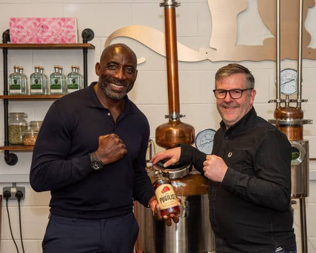 Johnny Nelson and David Blick at Warwickshire Gin's distillery in Leamington. Photo by Mark Varney