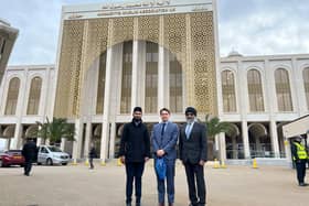 Imam of Leamington Mosque: Shahzad Ahmad, Chairman of Warwick District faith forum: Jatinder Birdi and Alastair Snook, RE Teacher, at the event. Picture supplied.