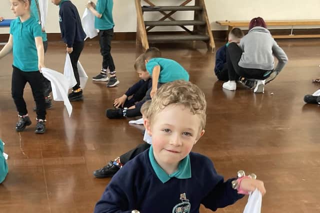 Having fun at the school.