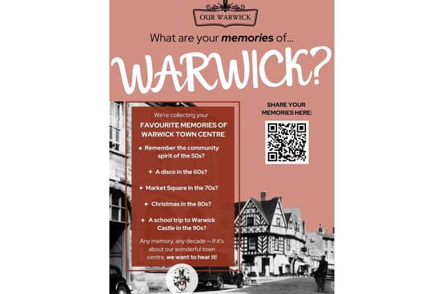 People who live and work in Warwick are being asked to share their memories of the town as part of a project to help improve the look of the town centre. Photo by Warwick Town Council.