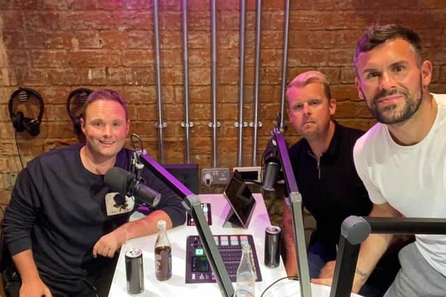 Ben Foster (right) hosts his podcast/Youtube channel The Cycling GK from a studio at 1 Mill Street.