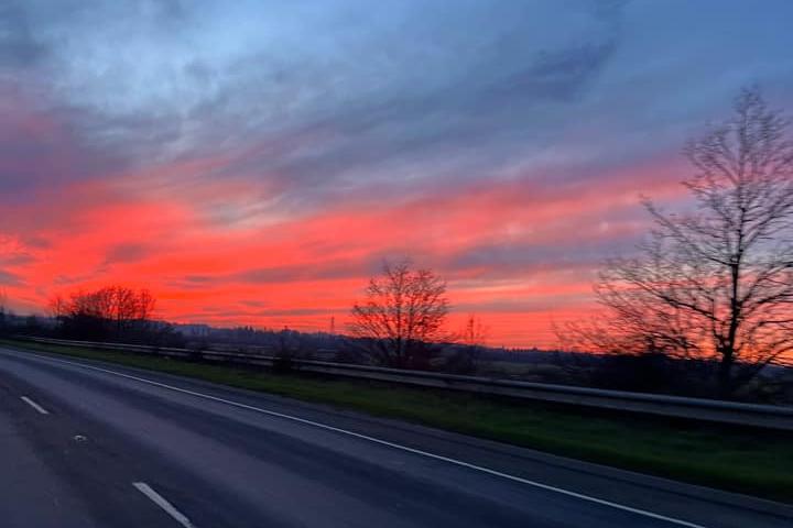 The beautiful sunset over the Rugby area on Sunday February 5, taken by Olga Franchuk