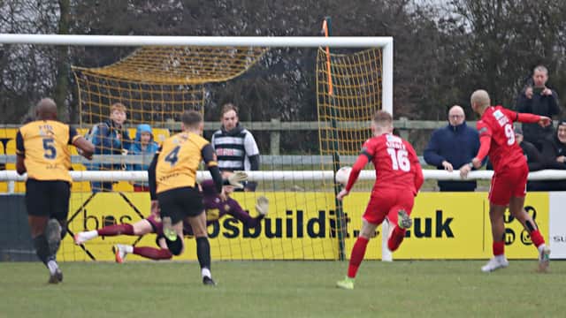 Ted Cann saved a first-half penalty to help Leamington beat Darlington.