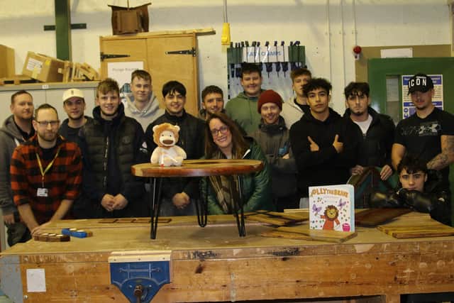 Level 1 carpentry and joinery students have joined forces with site carpentry Level 2 and 3 learners to create items to be sold or raffled off at the college’s annual Lambing and
Animals Weekend,  where 40 per cent of the money raised from items sold will be donated to Molly Ollys. Photo supplied