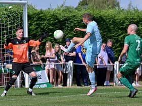 David Kolodynski goes close for Rugby in Saturday's draw with Newport Pagnell (Picture Martin Pulley)