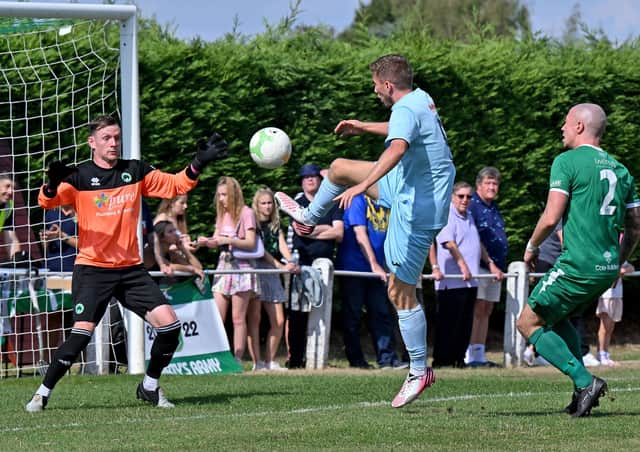 David Kolodynski goes close for Rugby in Saturday's draw with Newport Pagnell (Picture Martin Pulley)