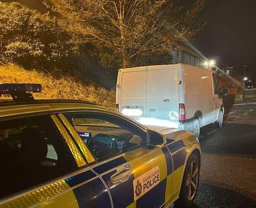 The driver was arrested and the van was seized.
