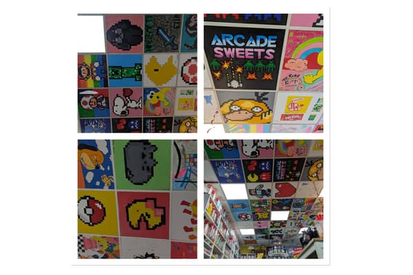 The ceiling at Arcade Sweets in Leamington.