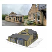 Top: The Waterside Inn in LeamingtonBottom: A CGI image of the Leamington drive-thru plans. Credit: Boyle & Summers architects.