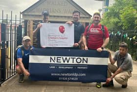 The five-man team at Newton LDP after the end of the Hadrian's Wall challenge. Picture supplied.