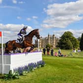 Emma Thomas, riding Icarus X, during the cross country phase at the Defender Burghley Horse Trials, in the parkland of Burghley House last year.