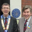 The new chairman Andrew Cooper (left) with former chairman Andy Syson outside The Old Fourpenny Shop Hotel in Crompton Street in Warwick. Photo supplied