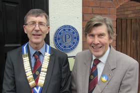The new chairman Andrew Cooper (left) with former chairman Andy Syson outside The Old Fourpenny Shop Hotel in Crompton Street in Warwick. Photo supplied
