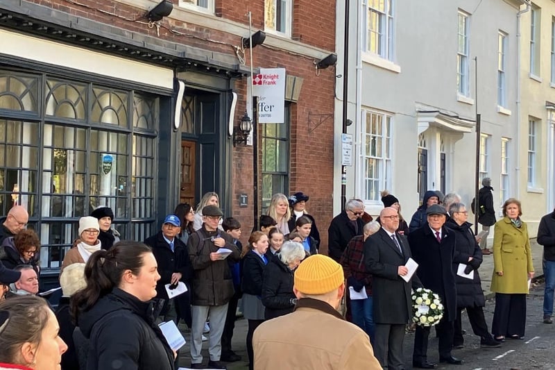 Some of the crowd gathered in Church Street for the memorial event. Photo supplied by Rick Thompson