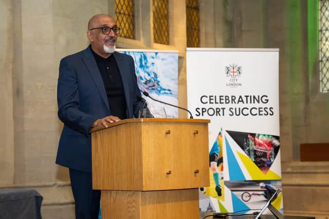 Harvinder ‘Babs’ Kandola gives his acceptance speech after he received the  Spirit of Sport and Recreation Award from HRH Prince Edward The Duke of Edinburgh at the Sport + Leisure Alliance's AGM 2023. Photo by Alex Daniels (www.aj-esq.co.uk)