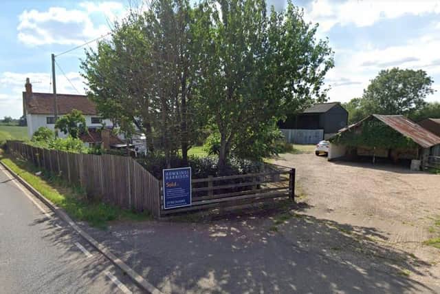 A Google Street View image of Toft Cottage Farm showing how the farmhouse and the buildings to the back of the site can be separated out in line with the planning application for holiday lets.