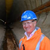 Michael Portillo visits HS2s Long Itchington Wood tunnel site for Great British Railway Journeys. Picture courtesy of HS2.