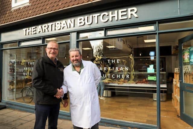 Terry Dyer, the owner of The Artisan Butcher (left) with Doug Cleary (right). Photo supplied