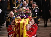 David Sanderson, front right, was one of the pallbearers. Picture by Ian Vogler (Getty Images).