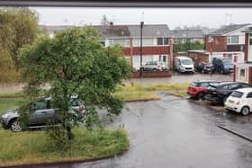 Flooding in New Street Cubbington. Photo by Helen Ayres