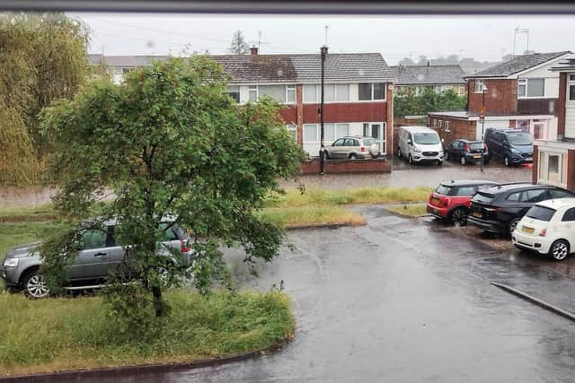 Flooding in New Street Cubbington. Photo by Helen Ayres