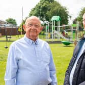 Cubbington Parish Council's deputy chairman David Saul and chairman Ian Hodges at the new play area at the Recreation Ground in Broadway, Cubbington.