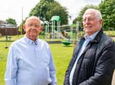 Cubbington Parish Council's deputy chairman David Saul and chairman Ian Hodges at the new play area at the Recreation Ground in Broadway, Cubbington.