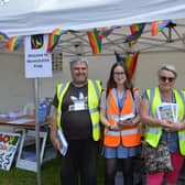 The community rallied together at the weekend to help get the Warwickshire Pride site in Leamington ready after vandals tore down flags and decorations. Photo by Leanne Taylor