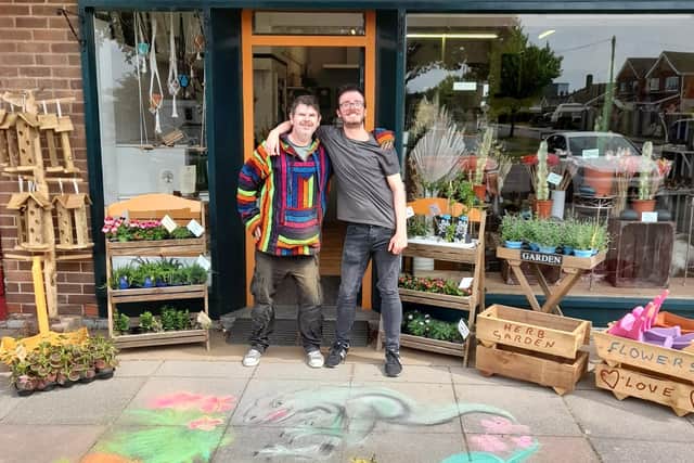 Stephen Pratt and Joe Millidge outside the shop in St Nicolas Park Drive.