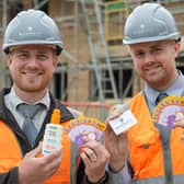 Matt Creed (Site Manager) and George Fisher (Assistant SM) with the UV gauge cards