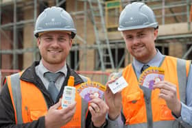 Matt Creed (Site Manager) and George Fisher (Assistant SM) with the UV gauge cards