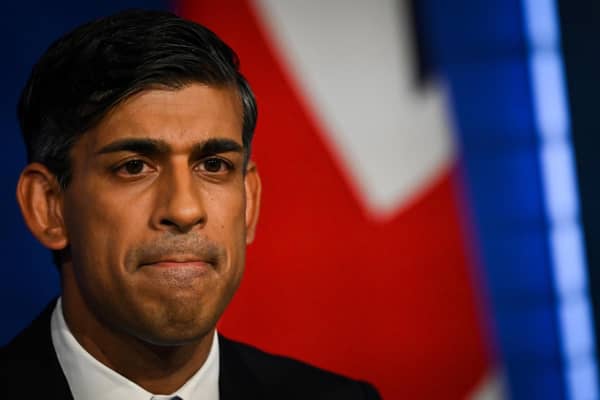 Prime Minister Rishi Sunak delivers a speech on the plans for net-zero commitments in the briefing room at 10 Downing Street, London. Picture date: Wednesday September 20, 2023.