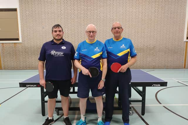 Division 3 champs Rugby D. Left to right : Pablo Caldas, Martyn Lilley, Dave Cox