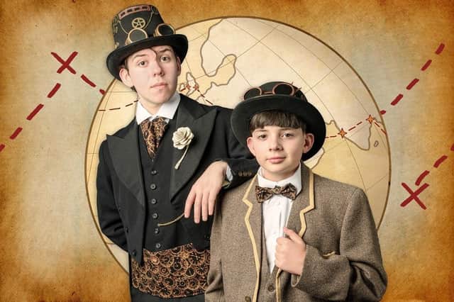'The whole cast gained in confidence as the performance progressed': Oliver Mason as Phileas Fogg and Orestis Kallipolitis as Passepartout