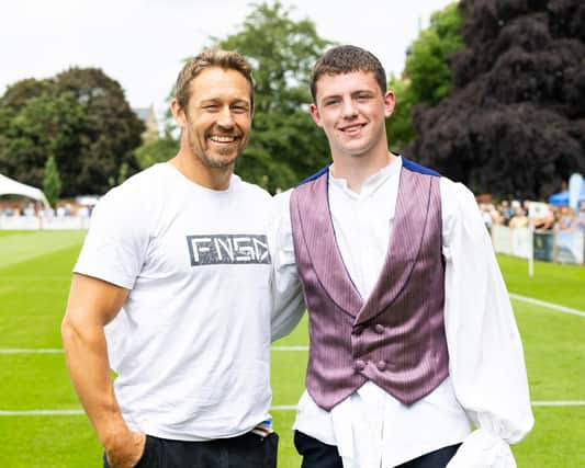 Jonny Wilkinson and rugby sports scholar Lochie Glackin. Photo by Nick Browning | www.nickbimages.com