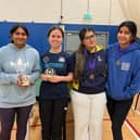 Susie Swan, second left, of Myton School won the Under 19 Warwickshire Schools Championships last weekend. Keerthi Bakthisaran, left, of Shottery was runner-up