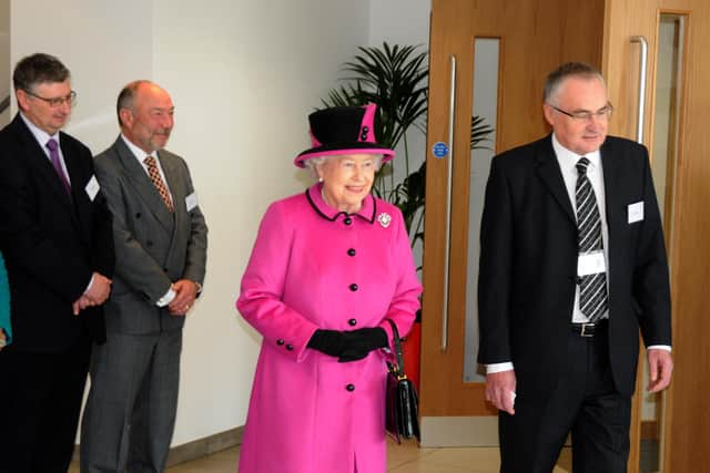 Queen Elizabeth II when she visited Leamington for the opening of the Warwickshire Justice Centre in 2011.