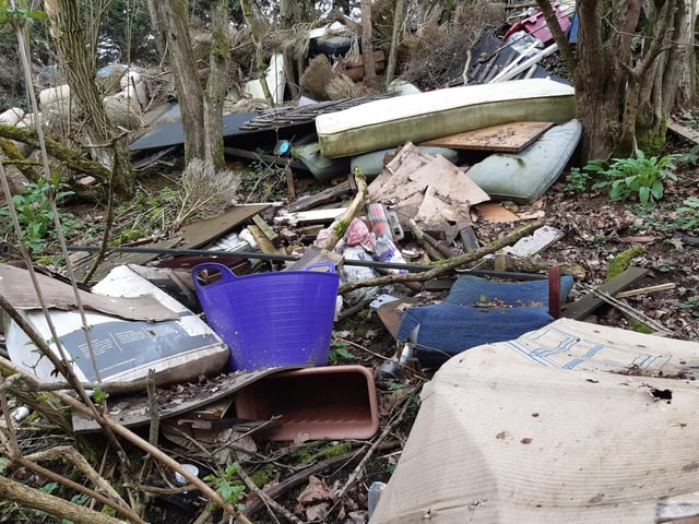 Some of rubbish dumped near the old Lias line