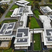 The new solar panels at the Guide Dog charity site outside Leamington. Photo supplied