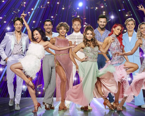 Carlos Gu, Nancy Xu, Gorka Marquez, Karen Hauer, Neil Jones, Jowita Przystal, Vito Coppola, Dianne Buswell, Nikita Kuzman and Luba Mushtuk star in Strictly Come Dancing: The Professionals show at Sheffield City Hall on May 3, 2023.
