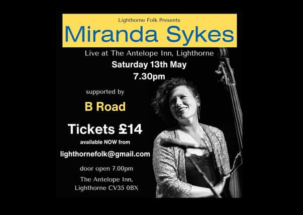 Miranda Sykes, one third of the legendary Show of Hands folk trio, will be making a solo visit to Lighthorne Folk in May.