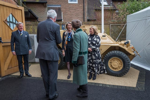 HRH Princess Anne taking a tour of The Queen's Royal Hussars Museum in Warwick after opening it on April 4. Photo by Regimental photographer, Trooper Turner