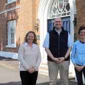 Headmaster, Grove fu Toit (centre) and Rebecca Moreton (left) from Princethorpe College with Bud Jackson (right) from Stoneleigh Riding Club